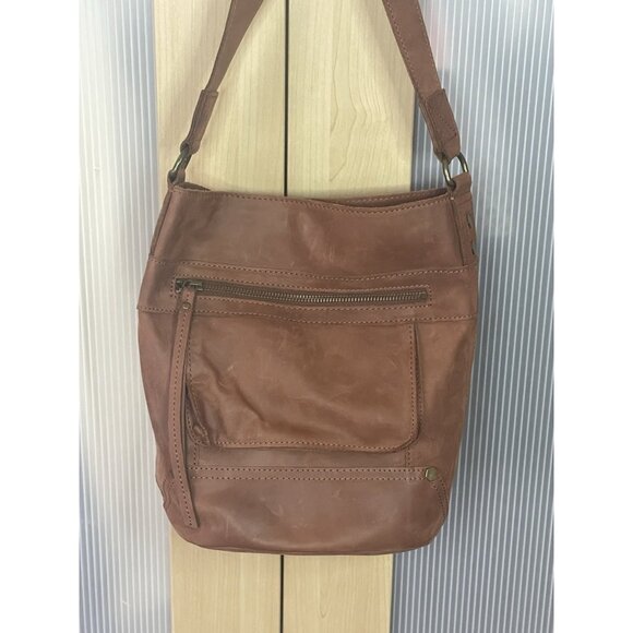 C & C California Leather Bag Satchel Crossbody Tote Womens Tan Brown Casual Boho - Picture 5 of 10